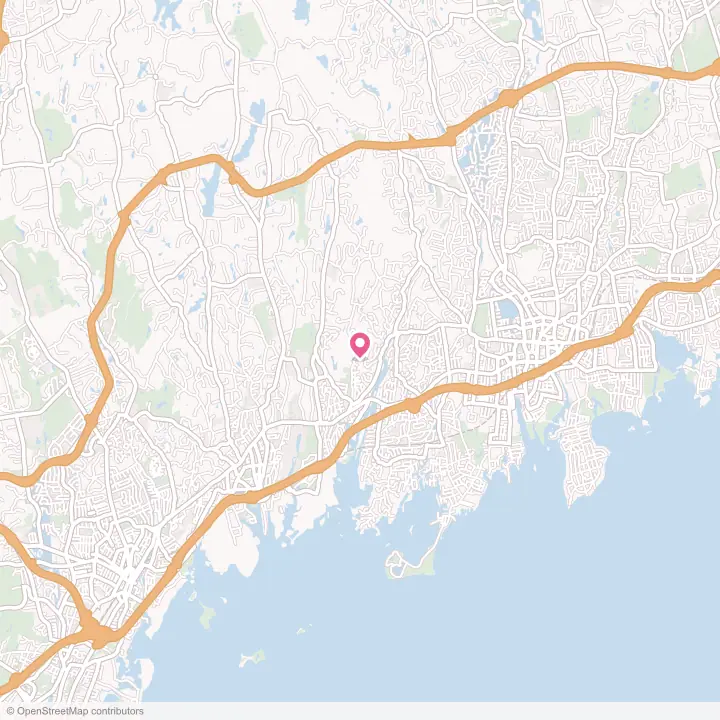 Map of the flower delivery area in Cos Cob, Connecticut