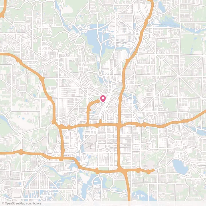 Map of the flower delivery area in Akron, Ohio
