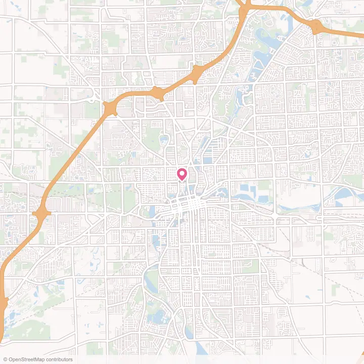 Map of the flower delivery area in Fort Wayne, Indiana