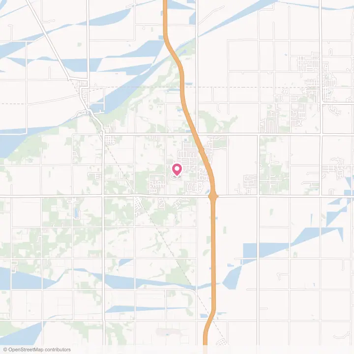Map of the flower delivery area in Roselawn, Indiana