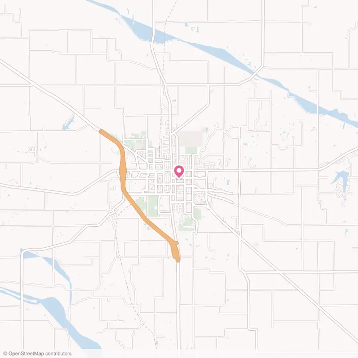 Map of the flower delivery area in Oskaloosa, Iowa