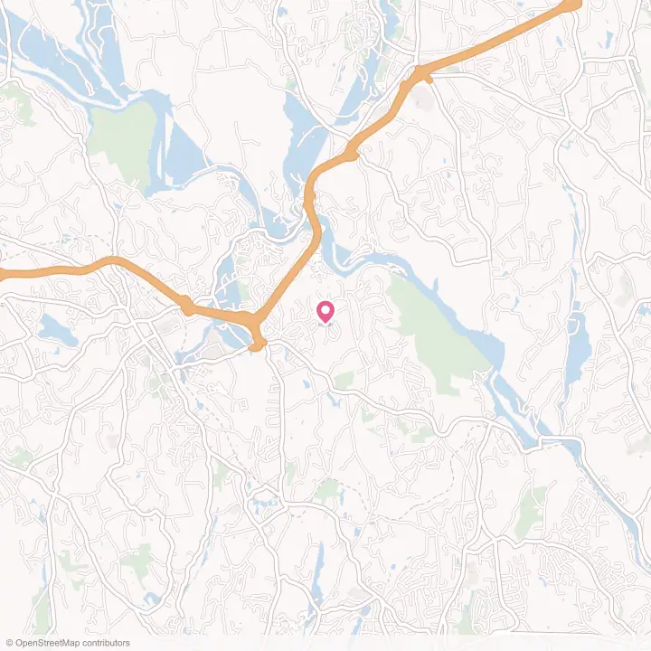 Map of the flower delivery area in Sandy Hook, Connecticut