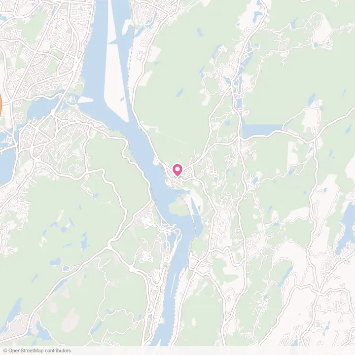 Map of the flower delivery area in Cold Spring, New York
