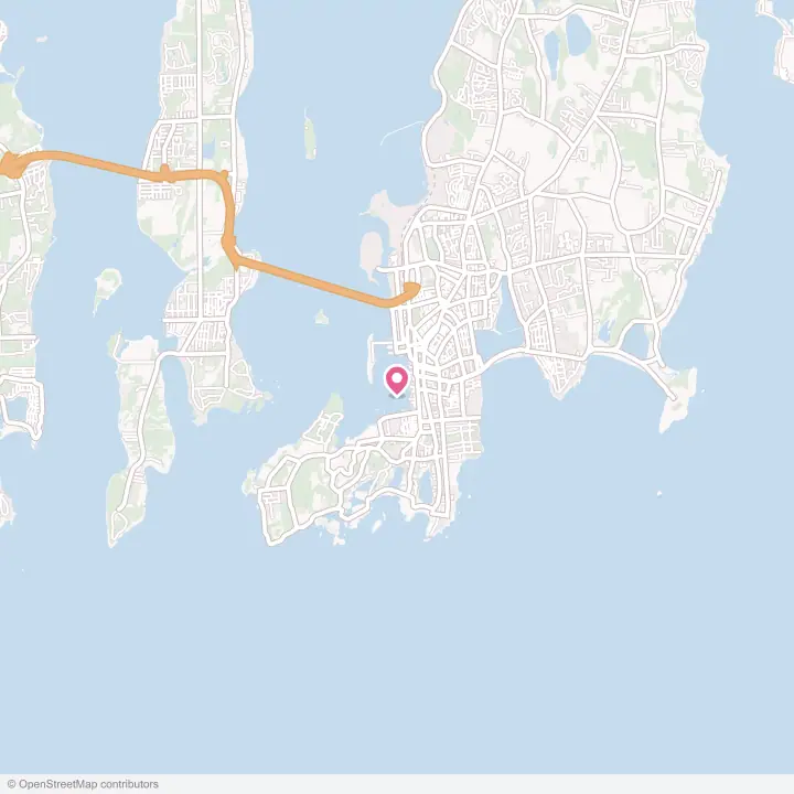 Map of the flower delivery area in Newport, Rhode Island