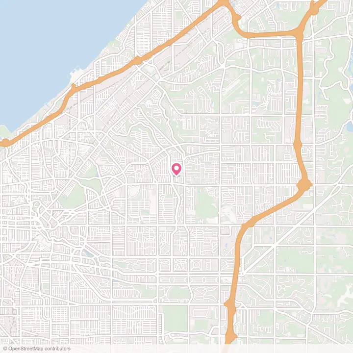 Map of the flower delivery area in South Euclid, Ohio