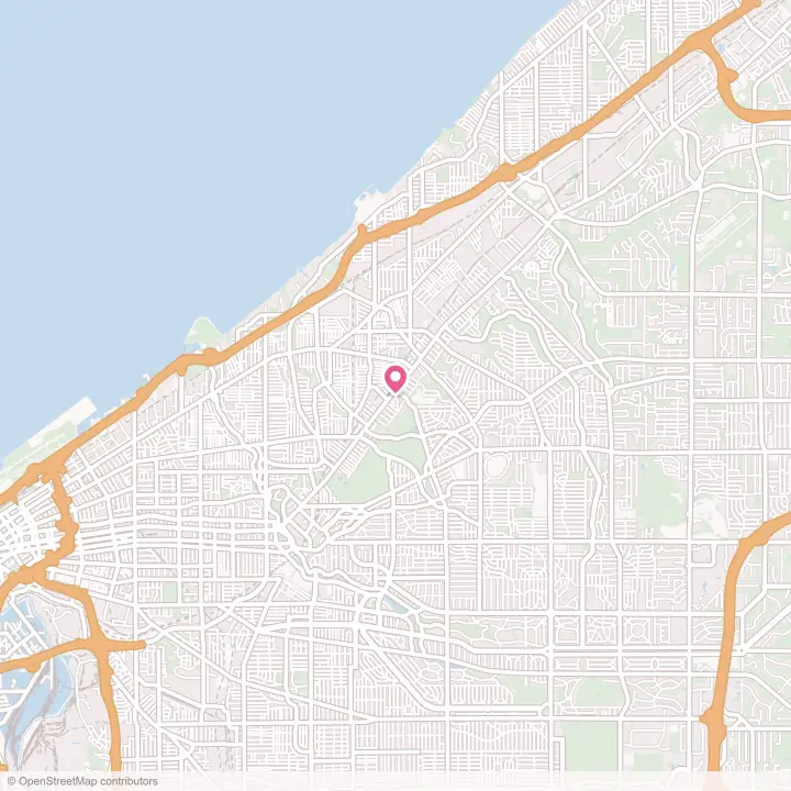 Map of the flower delivery area in East Cleveland, Ohio