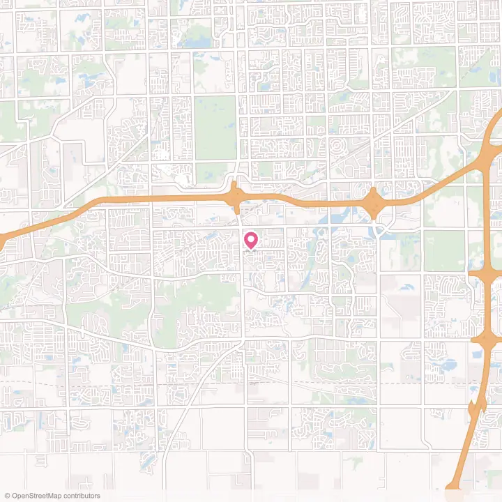 Map of the flower delivery area in Arbury Hills, Illinois