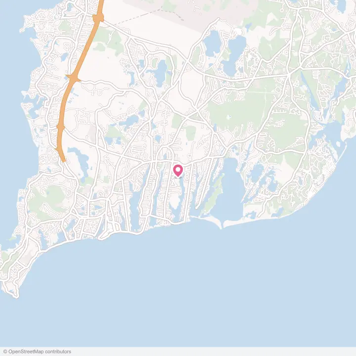 Map of the flower delivery area in East Falmouth, Massachusetts