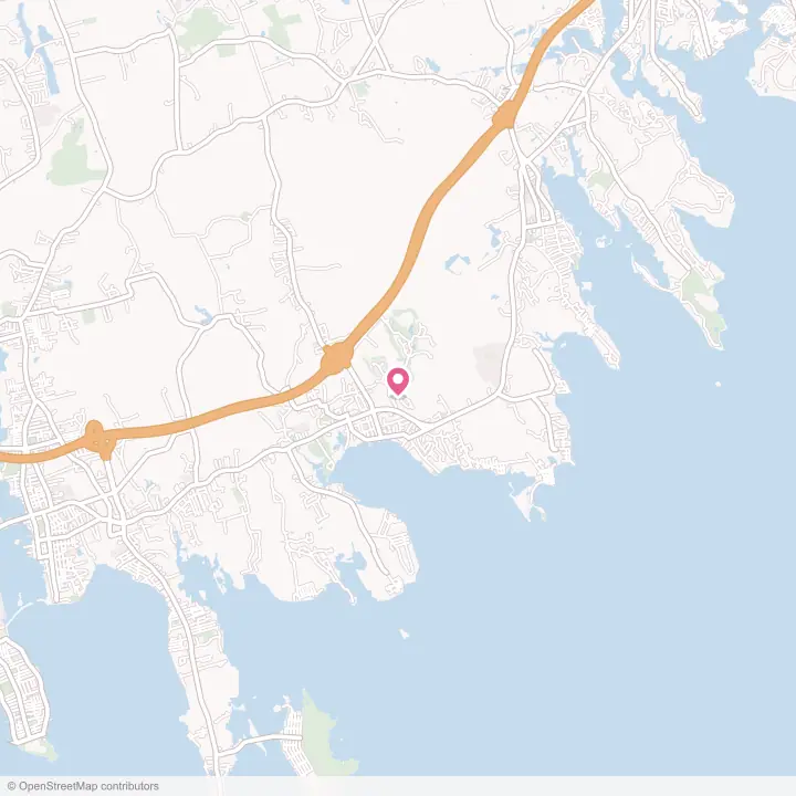 Map of the flower delivery area in Mattapoisett Center, Massachusetts