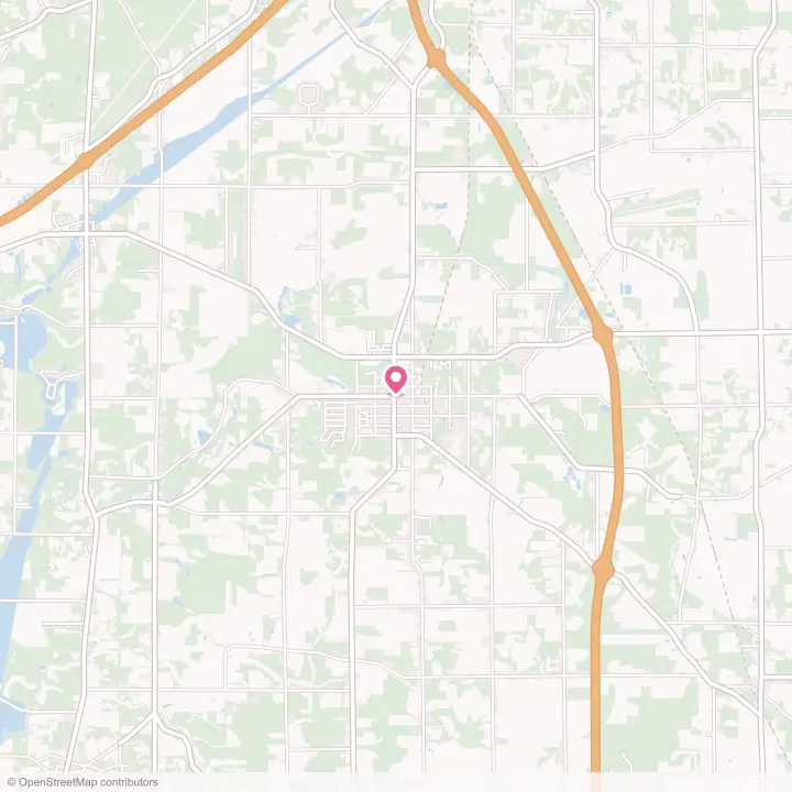 Map of the flower delivery area in Jefferson, Ohio