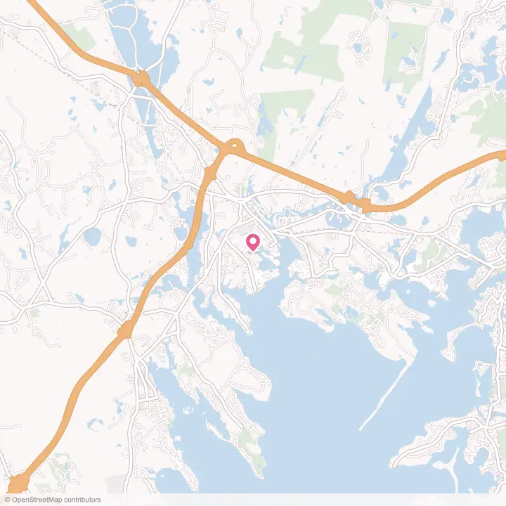 Map of the flower delivery area in Wareham Center, Massachusetts