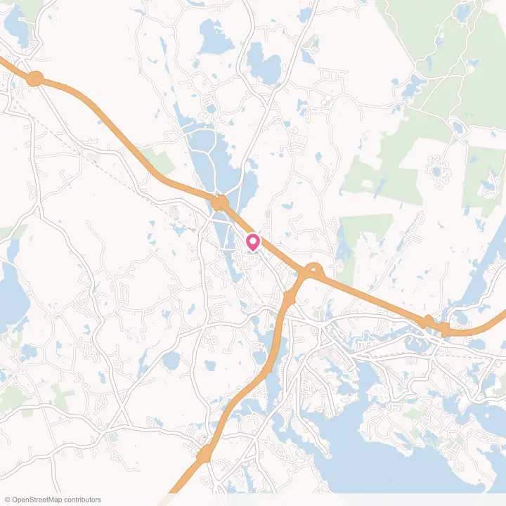 Map of the flower delivery area in West Wareham, Massachusetts