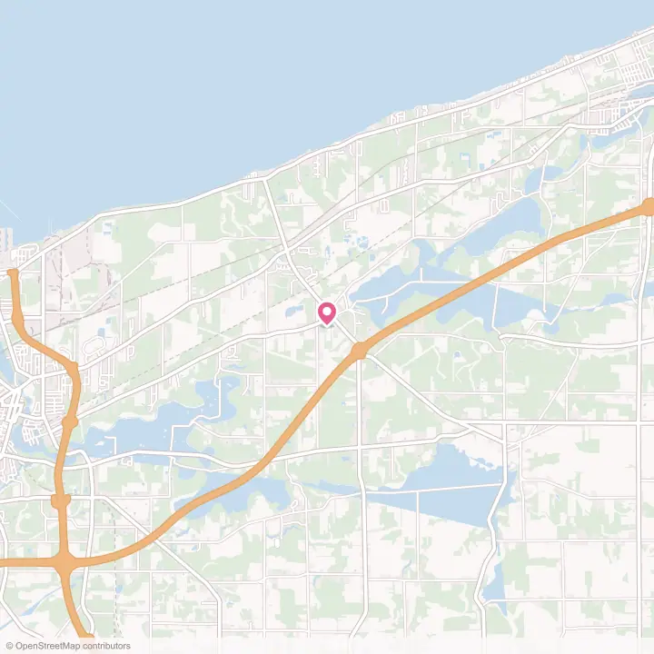 Map of the flower delivery area in Kingsville, Ohio