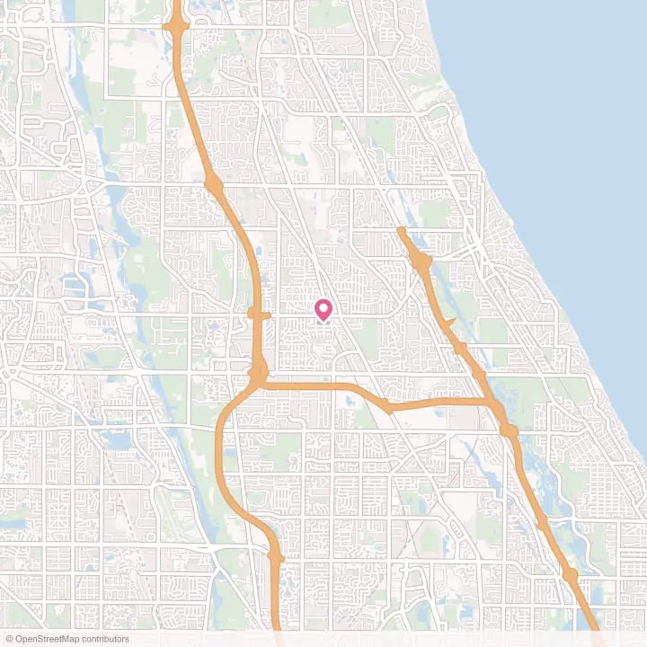 Map of the flower delivery area in Deerfield, Illinois