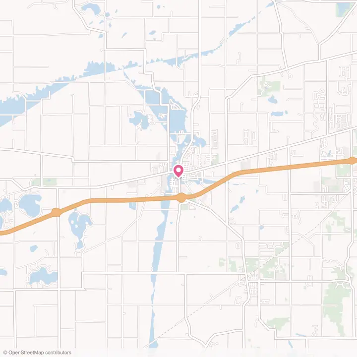 Map of the flower delivery area in Paw Paw, Michigan