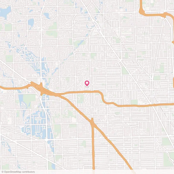 Map of the flower delivery area in Lathrup Village, Michigan