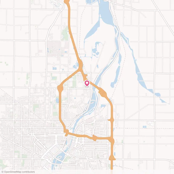Map of the flower delivery area in Zilwaukee, Michigan