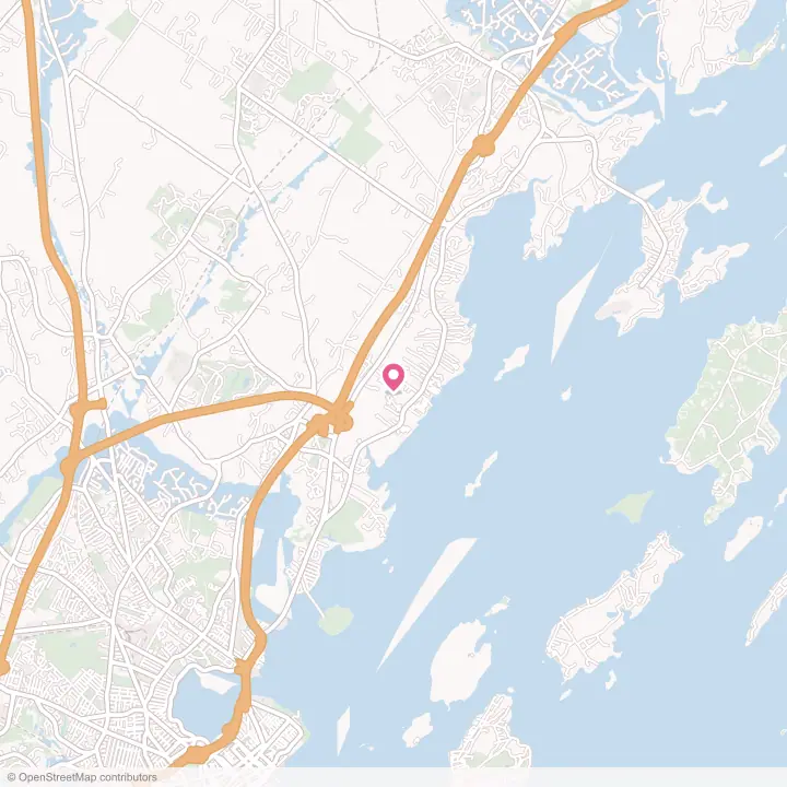 Map of the flower delivery area in Falmouth Foreside, Maine