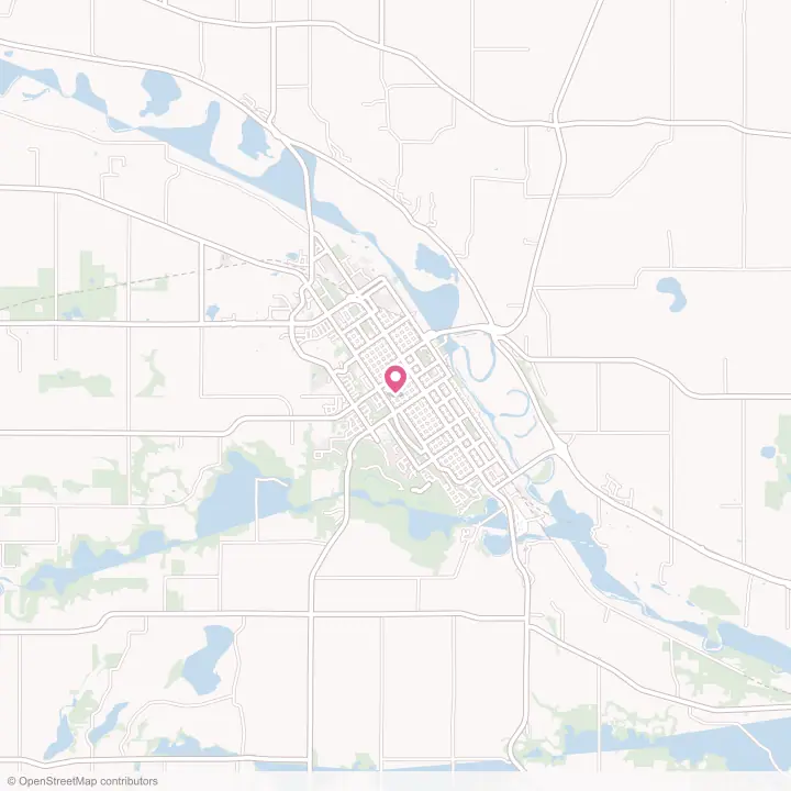 Map of the flower delivery area in New Ulm, Minnesota