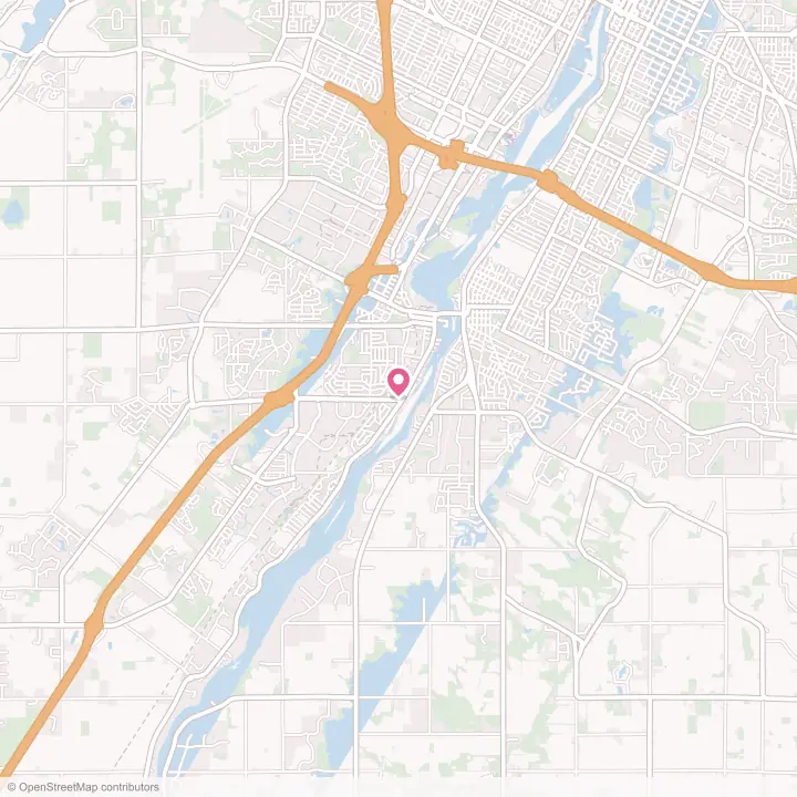 Map of the flower delivery area in De Pere, Wisconsin