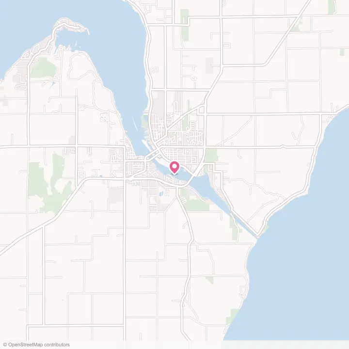Map of the flower delivery area in Sturgeon Bay, Wisconsin
