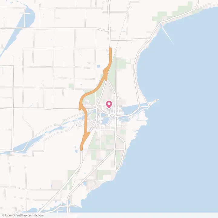 Map of the flower delivery area in Oconto, Wisconsin