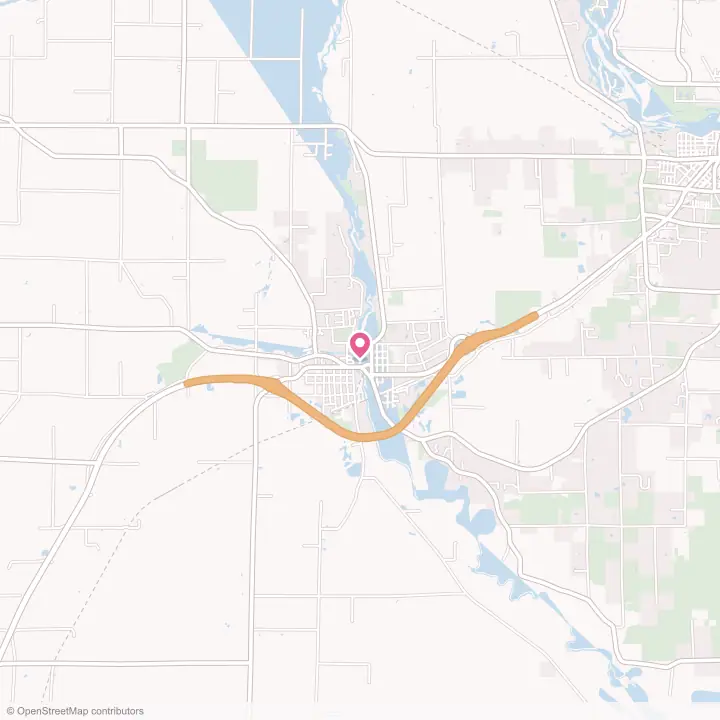 Map of the flower delivery area in Peshtigo, Wisconsin