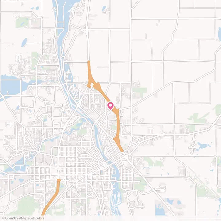 Map of the flower delivery area in Sauk Rapids, Minnesota