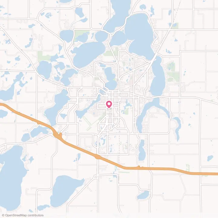 Map of the flower delivery area in Alexandria, Minnesota