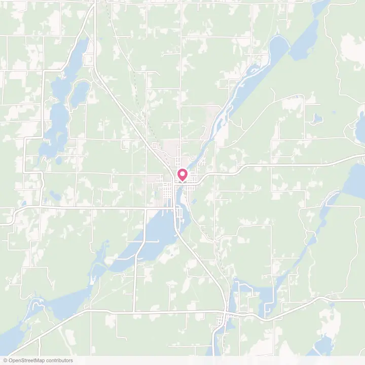 Map of the flower delivery area in Park Falls, Wisconsin
