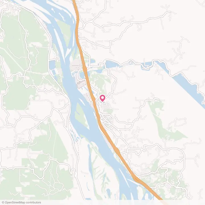 Map of the flower delivery area in Kalama, Washington
