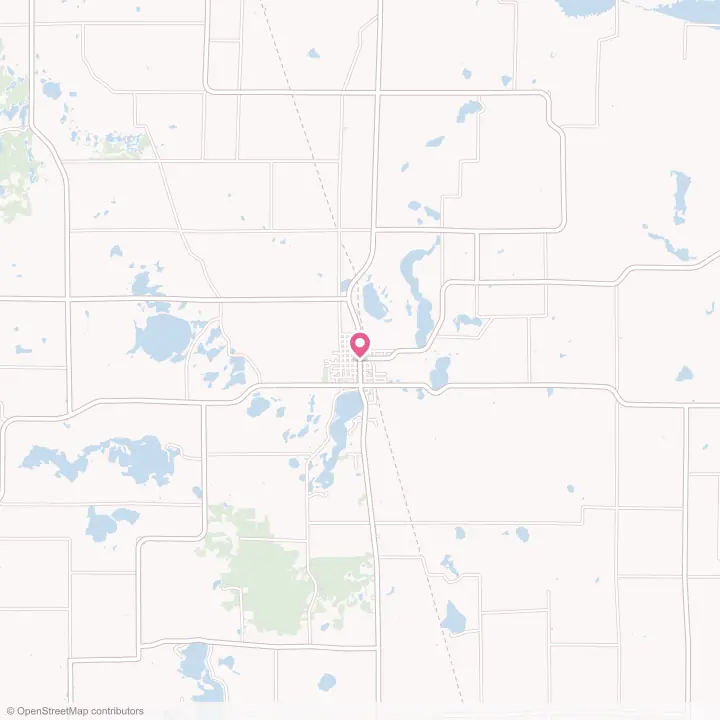 Map of the flower delivery area in Parkers Prairie, Minnesota
