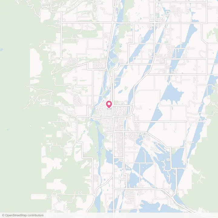 Map of the flower delivery area in Hamilton, Montana