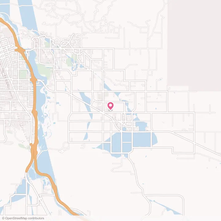 Map of the flower delivery area in Moxee, Washington