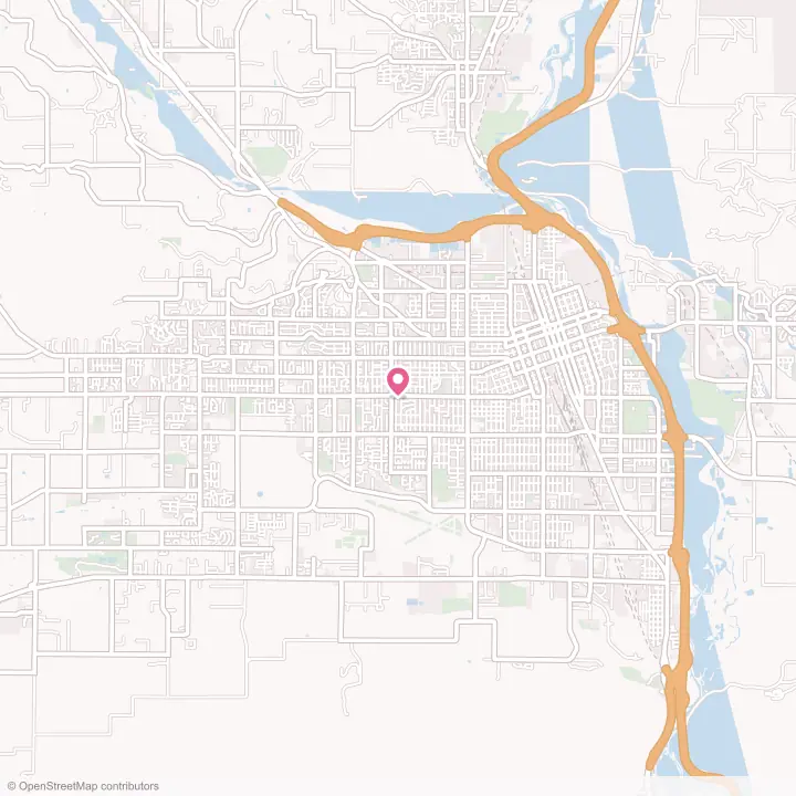 Map of the flower delivery area in Yakima, Washington