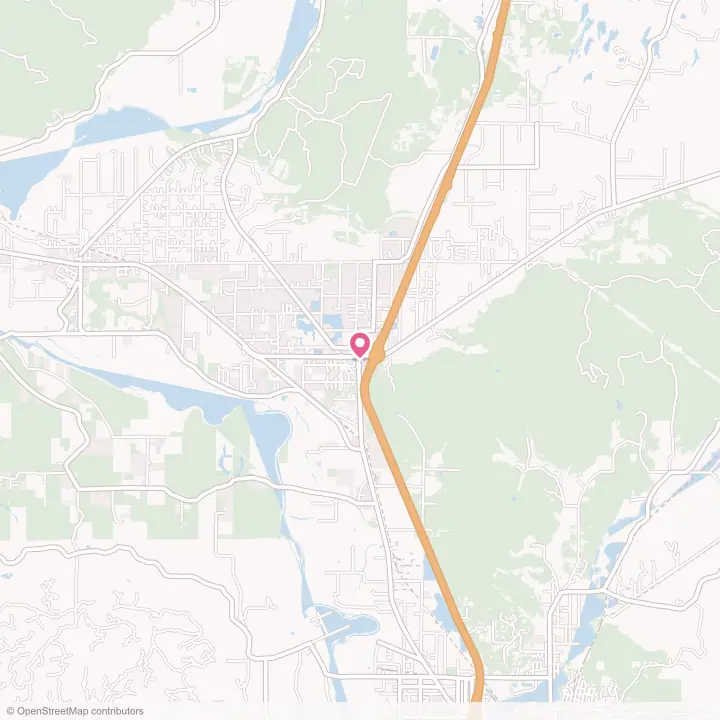 Map of the flower delivery area in Grand Mound, Washington