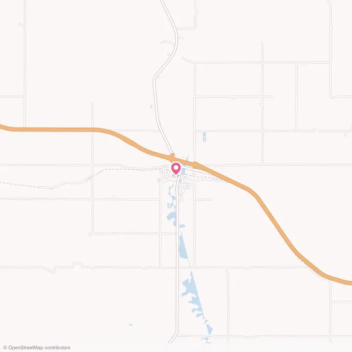 Map of the flower delivery area in Wibaux, Montana