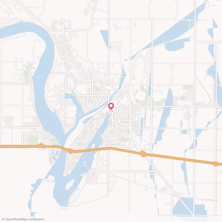 Map of the flower delivery area in Moses Lake, Washington