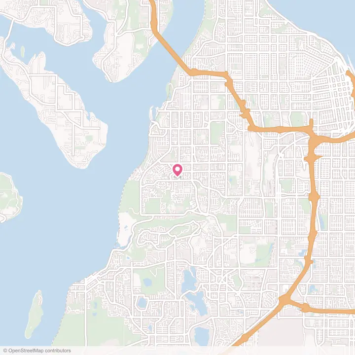 Map of the flower delivery area in University Place, Washington