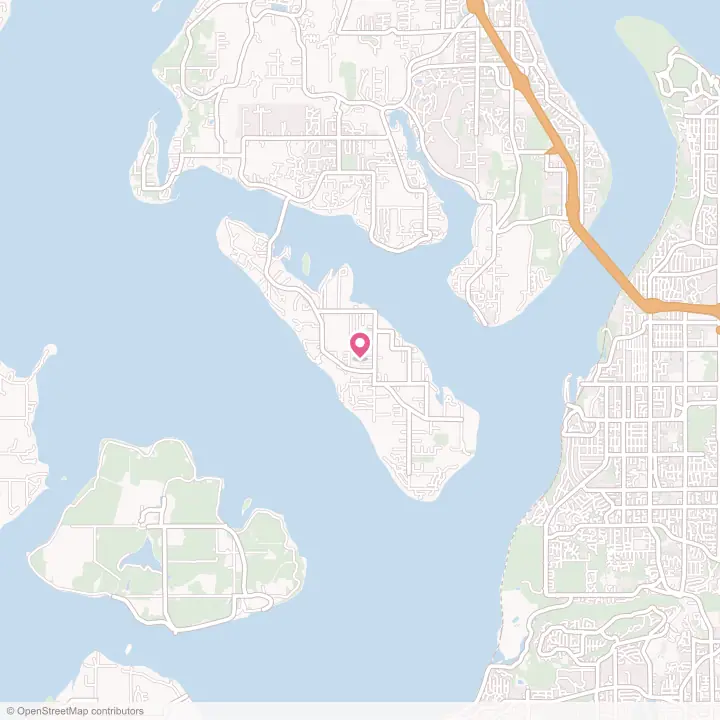 Map of the flower delivery area in Fox Island, Washington