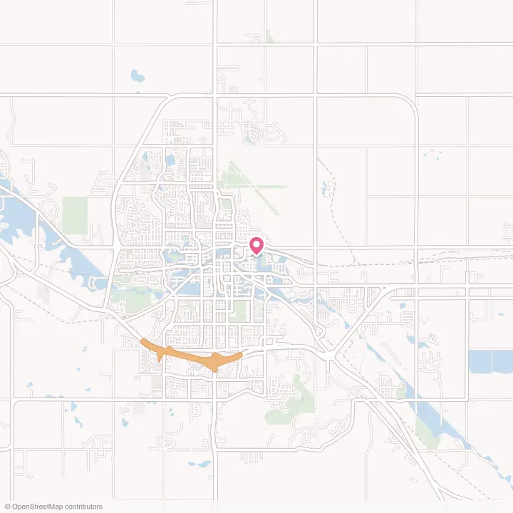 Map of the flower delivery area in Minot, North Dakota
