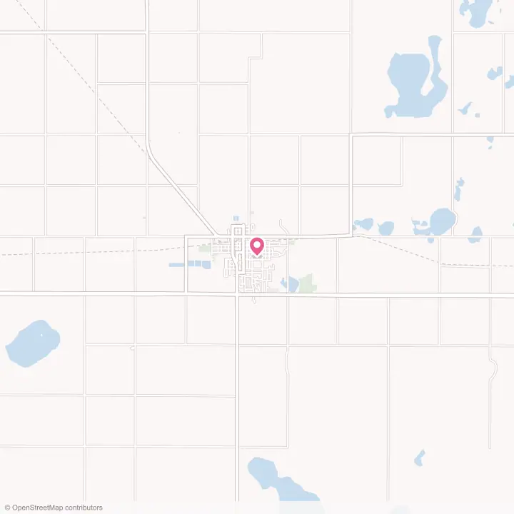 Map of the flower delivery area in Rugby, North Dakota
