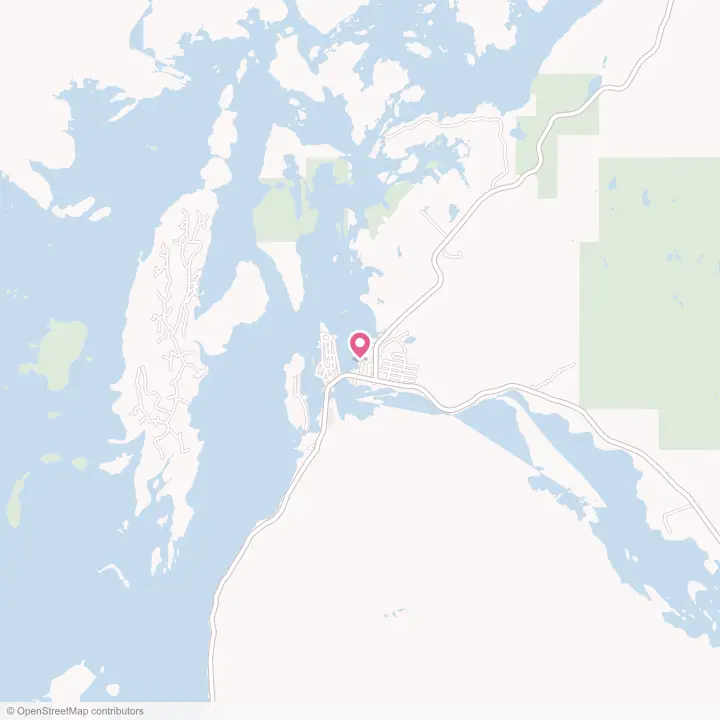 Map of the flower delivery area in Klawock, Alaska