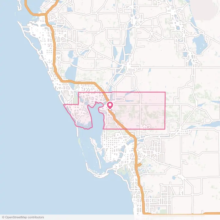 Map of the flower delivery area in Charlotte County, Florida