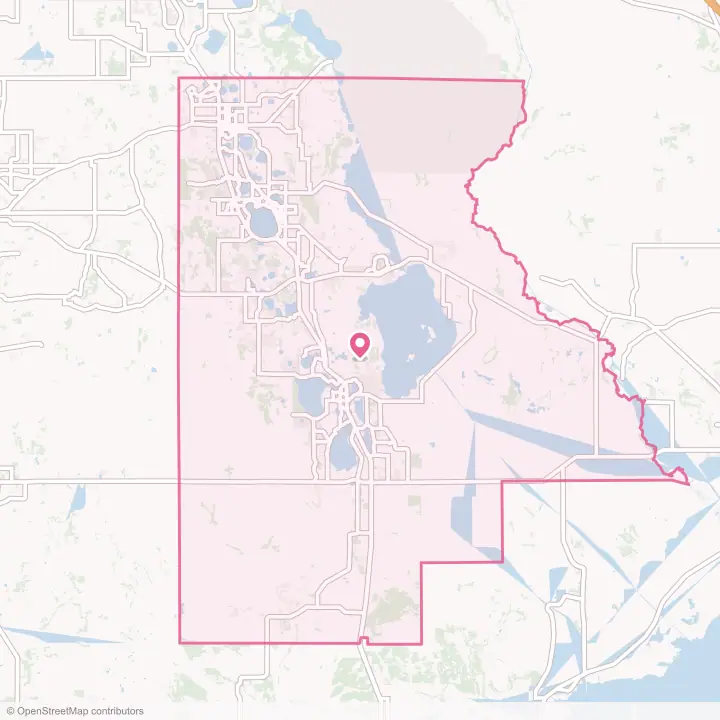 Map of the flower delivery area in Highlands County, Florida