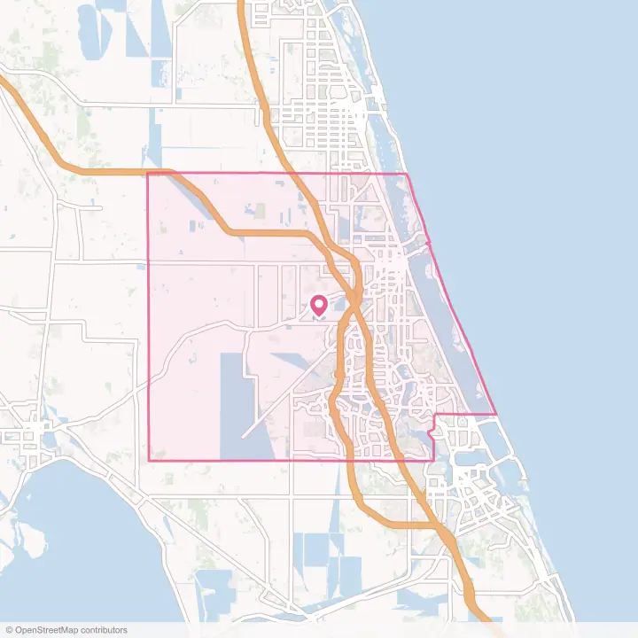 Map of the flower delivery area in St. Lucie County, Florida