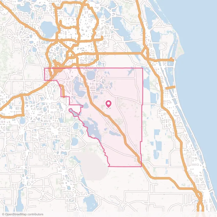 Map of the flower delivery area in Osceola County, Florida