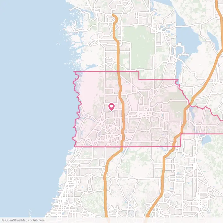 Map of the flower delivery area in Hernando County, Florida