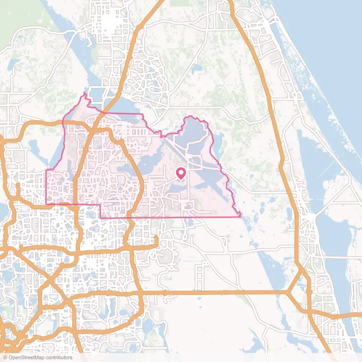 Map of the flower delivery area in Seminole County, Florida
