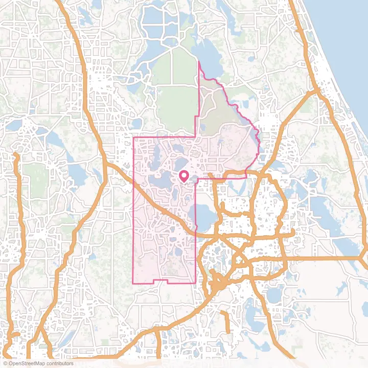 Map of the flower delivery area in Lake County, Florida